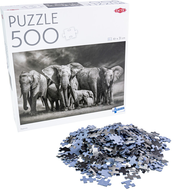 Puzzle 500 elementów Słonie Tactic