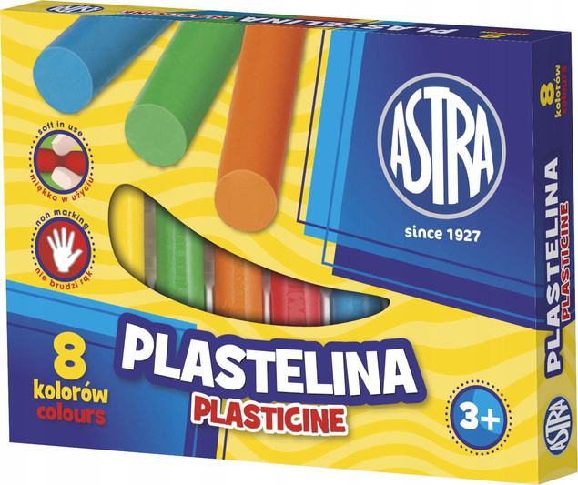 Plastelina Szkolna Intensywne Kolory 8 Kolorów 3+ Astra