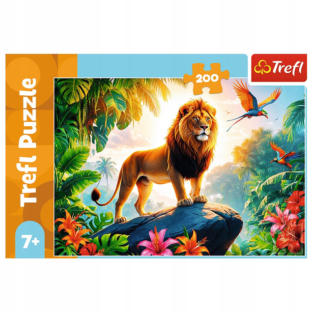 PUZZLE 200 UKŁADANKA LEW KRÓL DŻUNGLI 7+ TREFL