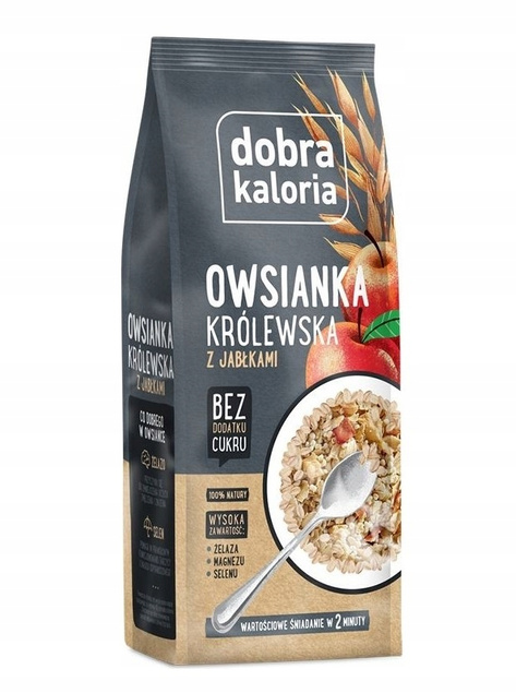 DOBRA KALORIA Fit Owsianka Śniadaniowa z Jabłkiem Bez Dodatku Cukru