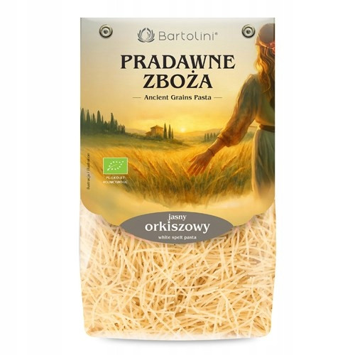 Makaron nitka Bartolini Pradawne Zboża jasny orkiszowy 250 g