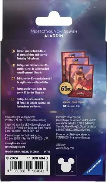 Disney Lorcana TCG Ravensburger koszulki na karty Aladyn