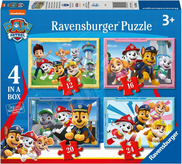 Ravensburger Puzzle 4w1 Psi Patrol Drużyna 12/16/20/24 elementy