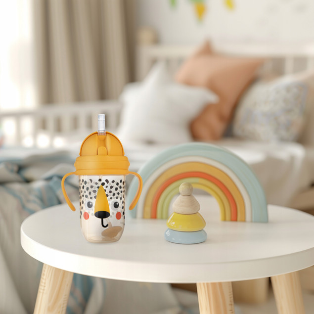 CANPOL KUBEK NIEKAPEK BIDON Z OBCIĄŻONĄ SŁOMKĄ BABIESBOO 270ml 56/617 WHITE