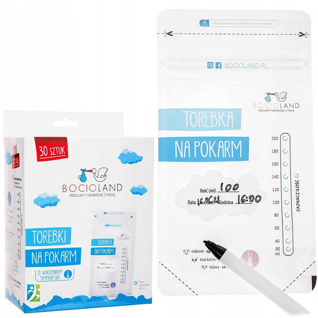 Woreczki do przechowywania mleka Bocioland 30 sztuk 200 ml