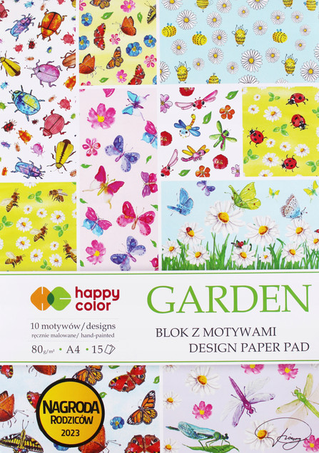 HAPPY COLOR Blok z Motywami GARDEN Ogród 15 Kartek