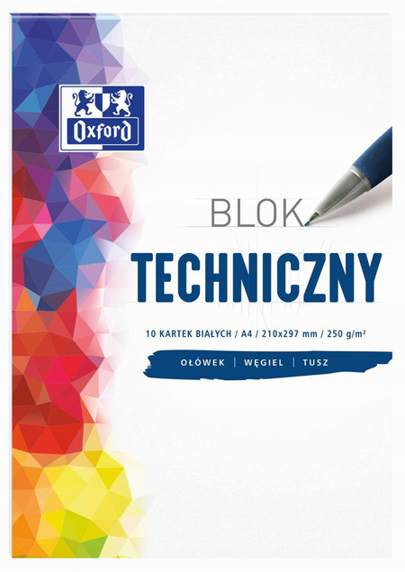 Blok techniczny Oxford A4 250g 10 kartek