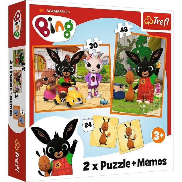 Puzzle + Memos 2w1 Układanka BING Z Przyjaciółmi 3+ Trefl 93332