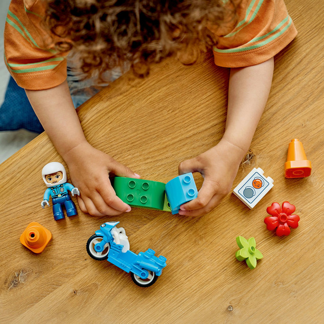 LEGO DUPLO 10471 Niebieski Motocykl Policyjny Zestaw Edukacyjny dla Maluchów