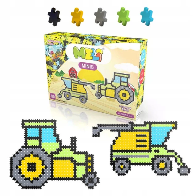 KLOCKI KONSTRUKCYJNE WAFLE MELI Minis FARMER Thematic 2w1 500 El