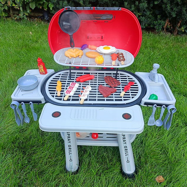 Grill Ogrodowy Dla Dzieci ASKATO Efekt Dymu Światła Zlew 68 El.