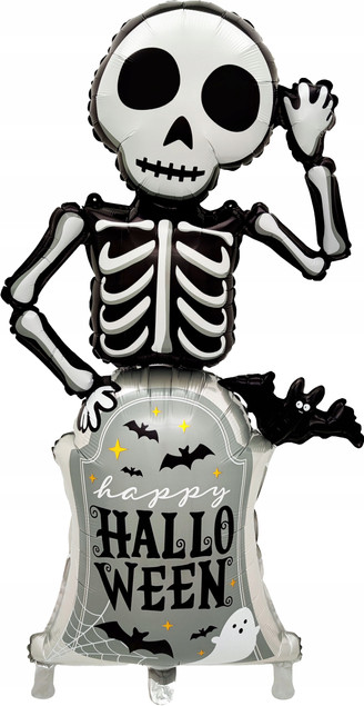 BALON FOLIOWY SZKIELET NAGROBEK HALLOWEEN 120 x 58 cm