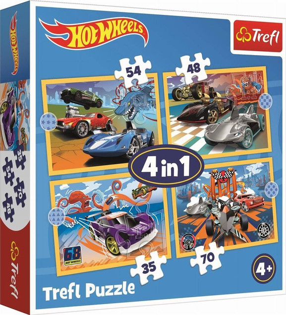 Puzzle 4w1 Hot Wheels Pojazdy – Trefl