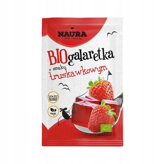 Opakowanie Naura BIO Naturalna Wege Galaretka Truskawkowa x6