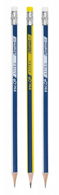 Ołówek Grafitowy HB z Gumką MIX Astra x3