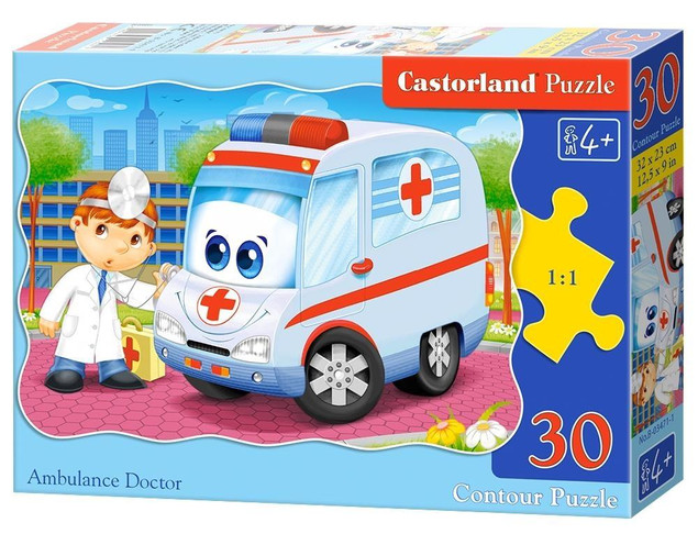 Puzzle 30 Układanka LEKARZ Medycyny Ratunkowej Karetka Autko 4+ Castorland