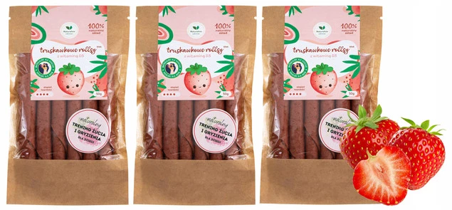 3x Rollsy TRUSKAWKOWE Z Witaminą D3 Naturalne 50g Naturalnie Zdrowi