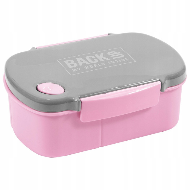 BackUp Lunchbox Śniadaniówka Szkolna RÓŻOWY 3 Przegródki BPA FREE