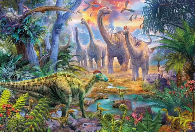Puzzle Dinozaury 2x60 + 2x100 Schmidt Spiele w Metalowej Walizce