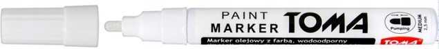 Marker olejowy gruby Toma TO-440 biały x 6 szt