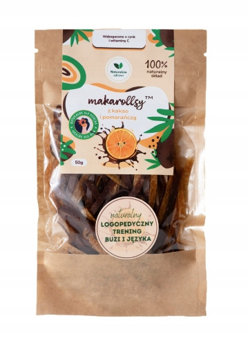 Makarollsy Kakao-Pomarańcza Owocowy Makaron 50g Naturalnie Zdrowi