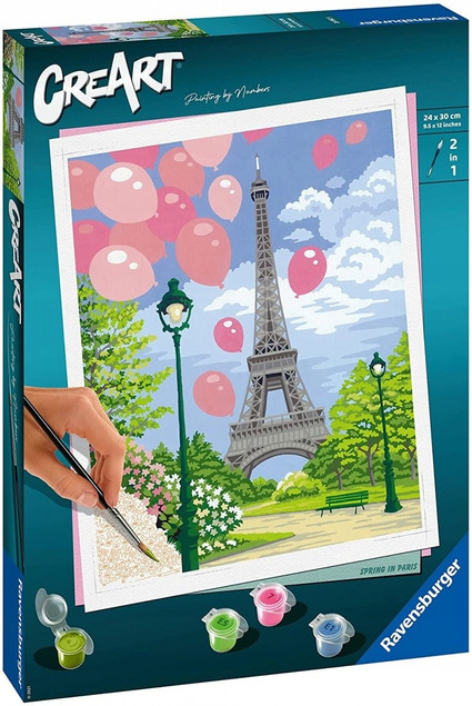Malowanka Ravensburger CreArt Wiosna w Paryżu 24x30 cm Malowanie po numerach