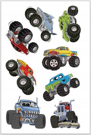 Kolorowanka z Tatuażami MONSTER TRUCKI 3+ Skrzat