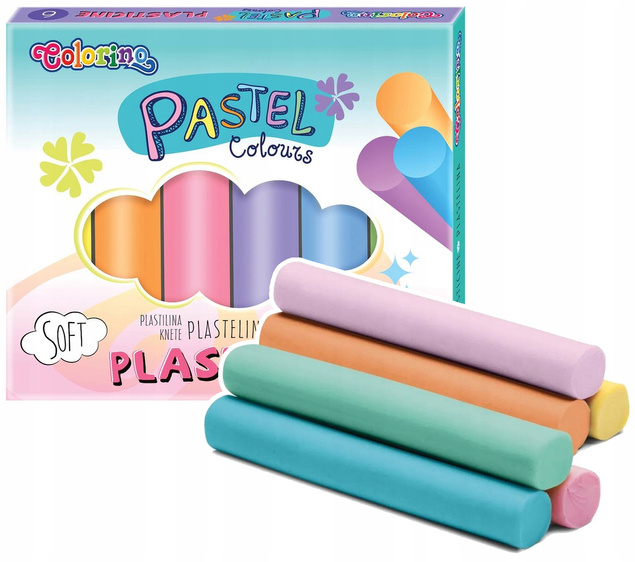 Plastelina Szkolna Elastyczna PASTEL Pastelowa 6 Kolorów Colorino 84972