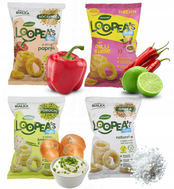 Zdrowe Chipsy FIT Loopea's - Zestaw 4 Smaki