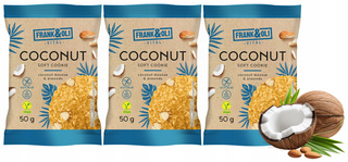 FRANK&OLI Ciasteczko Miękkie KOKOS MIGDAŁ Bez Cukru 50g x3