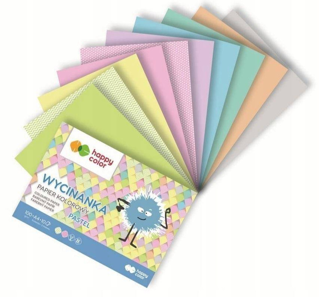 Blok Wycinanka PASTEL Pastelowy A5 10 Kartek 100g Happy Color