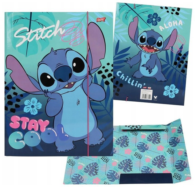Teczka z Gumką A4 STITCH Kartonowa Szkolna Na Rysunki Bambino