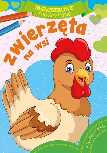 MALOWANKI KOLOROWANKI Z NAKLEJKAMI MALUSZKOWE MALOWANIE NA WSI