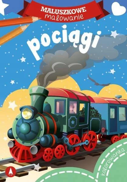 MALOWANKI KOLOROWANKI Z NAKLEJKAMI MALUSZKOWE MALOWANIE POCIĄGI
