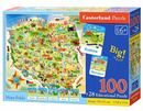 Puzzle 100 Układanka MAPA POLSKI Dla Dzieci 28 Puzzli z Miastami 6+ Castor