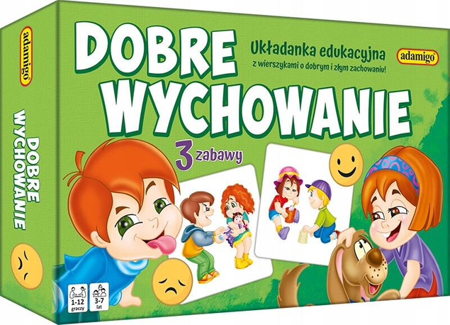 Gra Edukacyjna Dobre Wychowanie Układanka Wierszyki Mini 3+ Adamigo