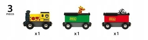 BRIO World Pociąg Safari z żyrafą i zebrą