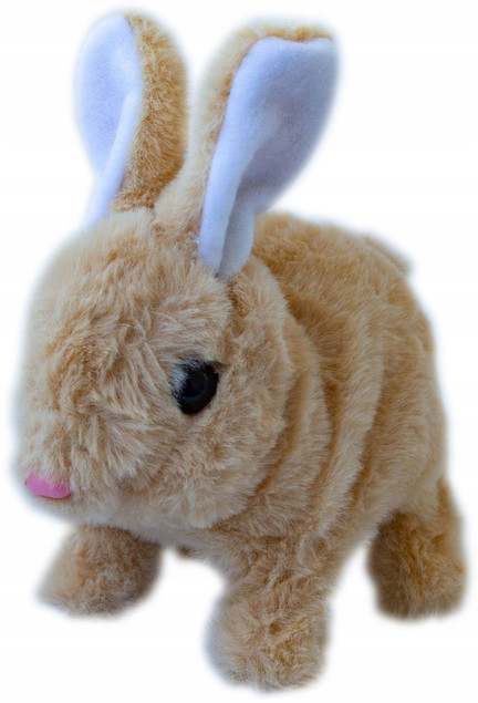 Askato Maskotka Interaktywna Króliczek Pluszowy Ruchomy Brązowy 18 cm
