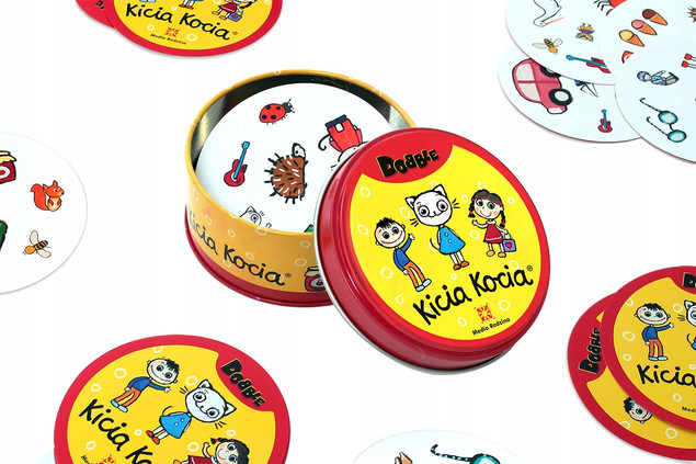 KICIA KOCIA Dobble Gra Karciana Rodzinna Spostrzegawczość 4+ Rebel