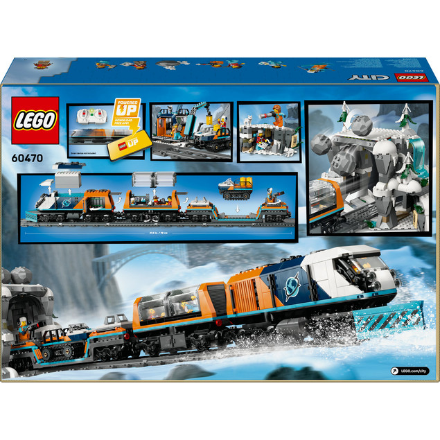 LEGO City 60470 Ekspres Polarny dla Odkrywców Arktyki – Zdalnie Sterowany Pociąg z Pługiem i Minifigurkami