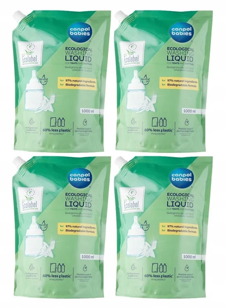 CANPOL Płyn Opakowanie UZUPEŁNIAJĄCE EKOLOGICZNEGO Płynu Do Mycia 4x 1000ml