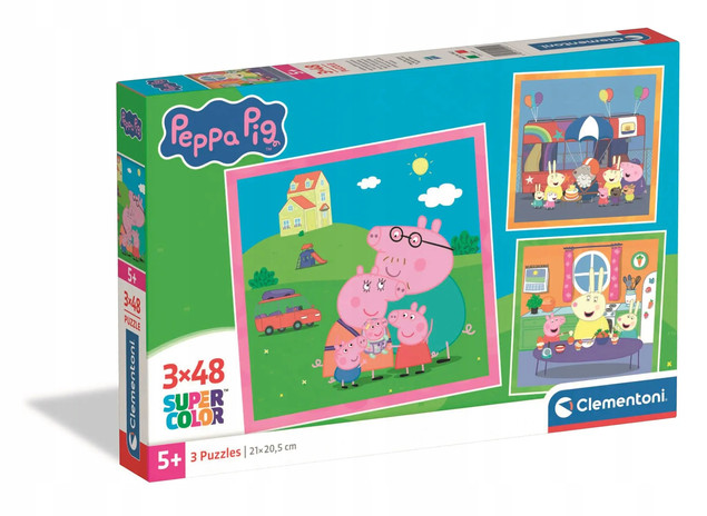 CLEMENTONI Puzzle 3x48 SuperKolor Peppa Pig 25001