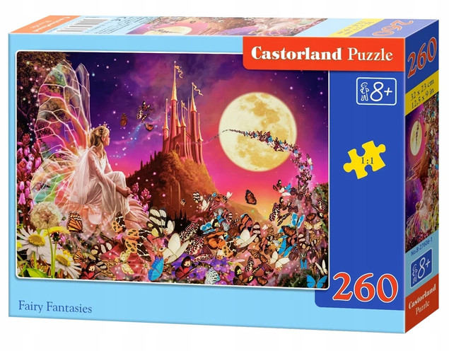 Puzzle 260 Układanka Bajka WRÓŻKA Magia Motyle Zamek Księżyc 8+ Castorland