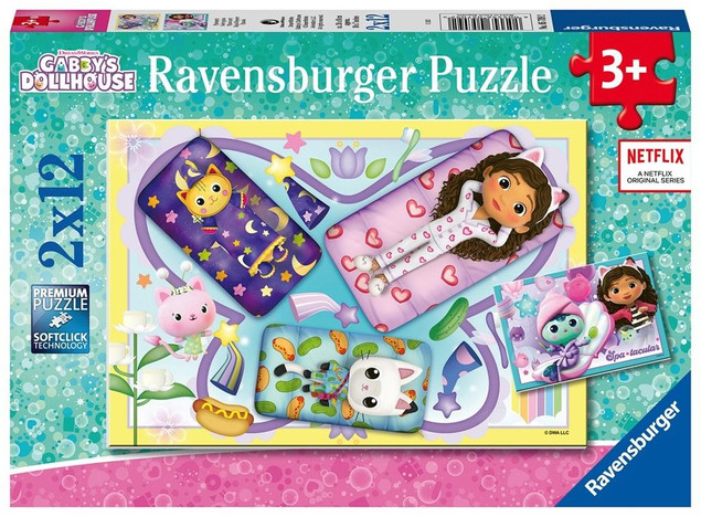 Puzzle Ravensburger 24 elementów Puzzle 2x12 Koci Domek Gabi