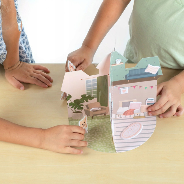 KIDEA Zestaw Kreatywny Domek 3D Dla KSIĘŻNICZEK 52 Naklejki 4 Figurki 3+