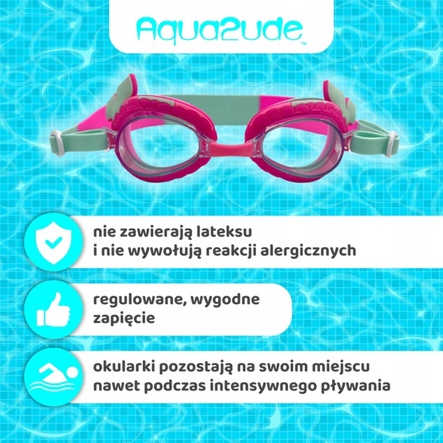 AQUA2UDE OKULARY DO PŁYWANIA DLA DZIECI SYRENA TURKUSOWE 3+
