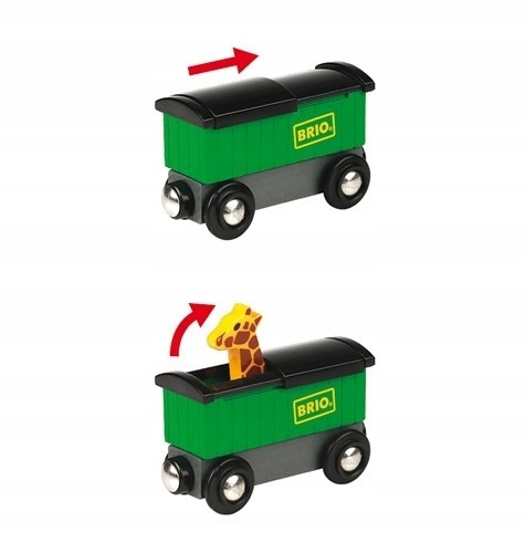 BRIO World Pociąg Safari z żyrafą i zebrą