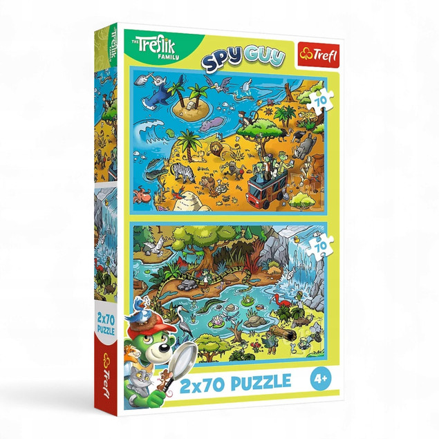 TREFL Puzzle 2x70 Trefliki w Krainie Zwierząt 34445