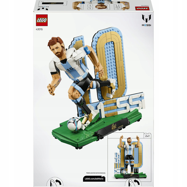 LEGO Editions Football 43015 Lionel Messi – Figurka 2w1 z numerem 10, 958 elementów