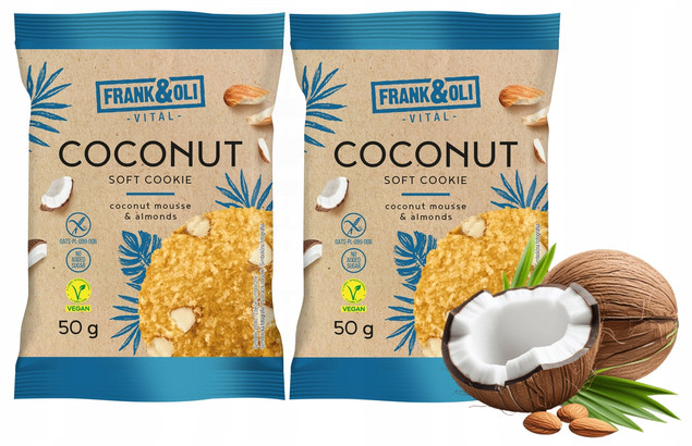 FRANK&OLI Ciasteczko Miękkie KOKOS MIGDAŁ Bez Cukru 50g x2